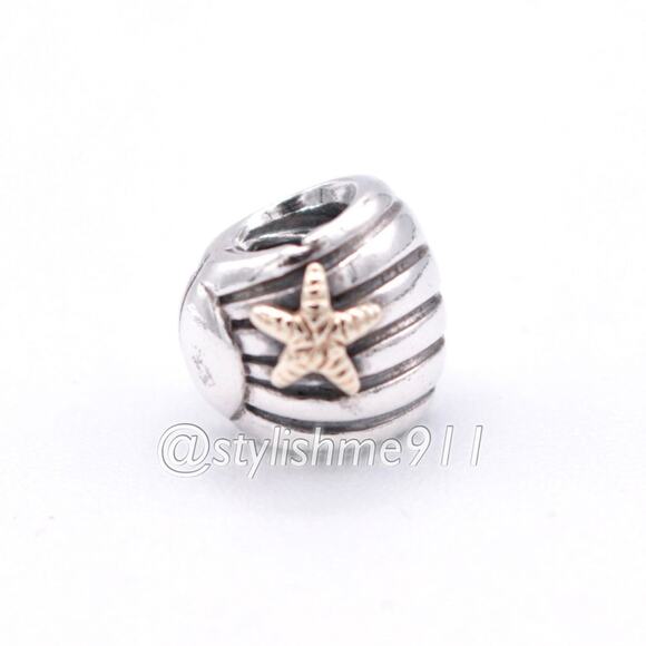 Authentic PANDORA Sea Shell Charm with 14K Gold - 790249 - Picture 8 of 13